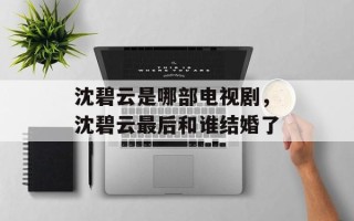 沈碧云是哪部电视剧，沈碧云最后和谁结婚了