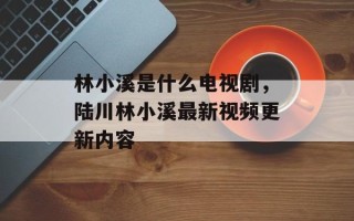 林小溪是什么电视剧，陆川林小溪最新视频更新内容