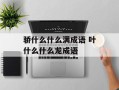 骄什么什么满成语 叶什么什么龙成语