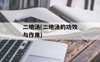 二地汤(二地汤的功效与作用)