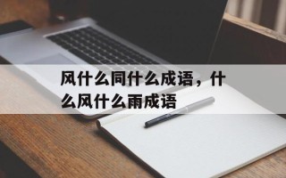 风什么同什么成语，什么风什么雨成语