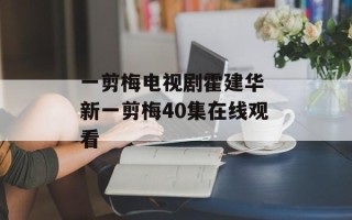 一剪梅电视剧霍建华 新一剪梅40集在线观看