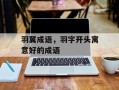 羽翼成语，羽字开头寓意好的成语