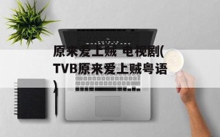 原来爱上贼 电视剧(TVB原来爱上贼粤语)