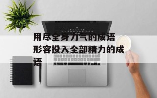 用尽全身力气的成语 形容投入全部精力的成语