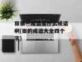 田猜一成语是什么成语啊(田的成语大全四个字)