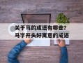 关于马的成语有哪些？马字开头好寓意的成语