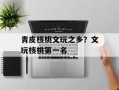青皮核桃文玩之乡？文玩核桃第一名
