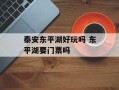 泰安东平湖好玩吗 东平湖要门票吗