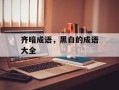 齐暗成语，黑白的成语大全