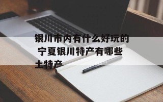 银川市内有什么好玩的 宁夏银川特产有哪些土特产