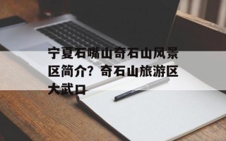 宁夏石嘴山奇石山风景区简介？奇石山旅游区大武口