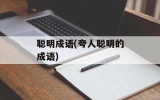 聪明成语(夸人聪明的成语)