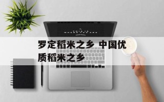 罗定稻米之乡 中国优质稻米之乡