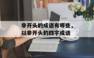 非开头的成语有哪些，以非开头的四字成语