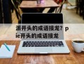 派开头的成语接龙？pie开头的成语接龙