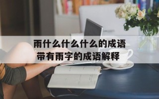 雨什么什么什么的成语 带有雨字的成语解释