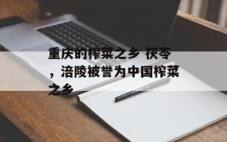 重庆的榨菜之乡 茯苓，涪陵被誉为中国榨菜之乡
