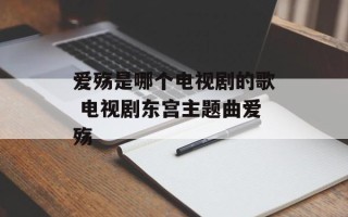 爱殇是哪个电视剧的歌 电视剧东宫主题曲爱殇