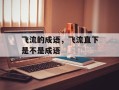 飞流的成语，飞流直下是不是成语
