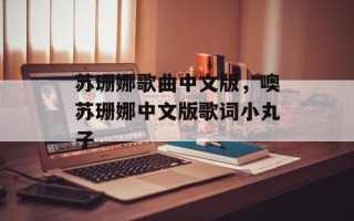 苏珊娜歌曲中文版，噢苏珊娜中文版歌词小丸子