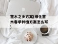 苗木之乡方案(绿化苗木春季种植方案怎么写)