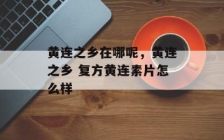 黄连之乡在哪呢，黄连之乡 复方黄连素片怎么样