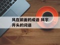 风在前面的成语 风字开头的词语