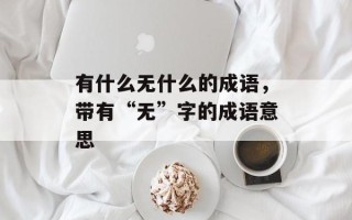 有什么无什么的成语，带有“无”字的成语意思