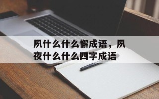 夙什么什么懈成语，夙夜什么什么四字成语