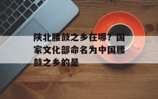 陕北腰鼓之乡在哪？国家文化部命名为中国腰鼓之乡的是