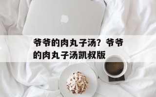 爷爷的肉丸子汤？爷爷的肉丸子汤凯叔版