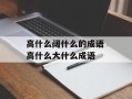 高什么阔什么的成语 高什么大什么成语