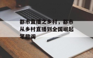 都市直播之乡村，都市从乡村直播到全国崛起笔趣阁