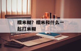 糯米糊？糯米和什么一起打米糊