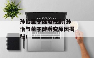 孙怡董子健电视剧(孙怡与董子健婚变原因揭秘)